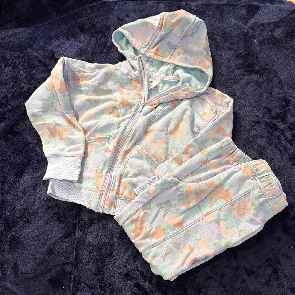 Pastel Camouflage Hooded Kids Set - Zip Jacket & Pants